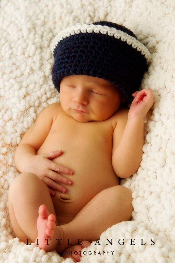 Basic Sailor Hat Crochet Baby Hat Pattern 358 by SunsetCrochet