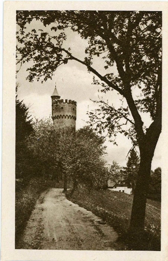 Vintage Photo Postcard "Hidden Castle", Photography, Paper Ephemera, Snapshot, Old Photo, Collectibles - 0042