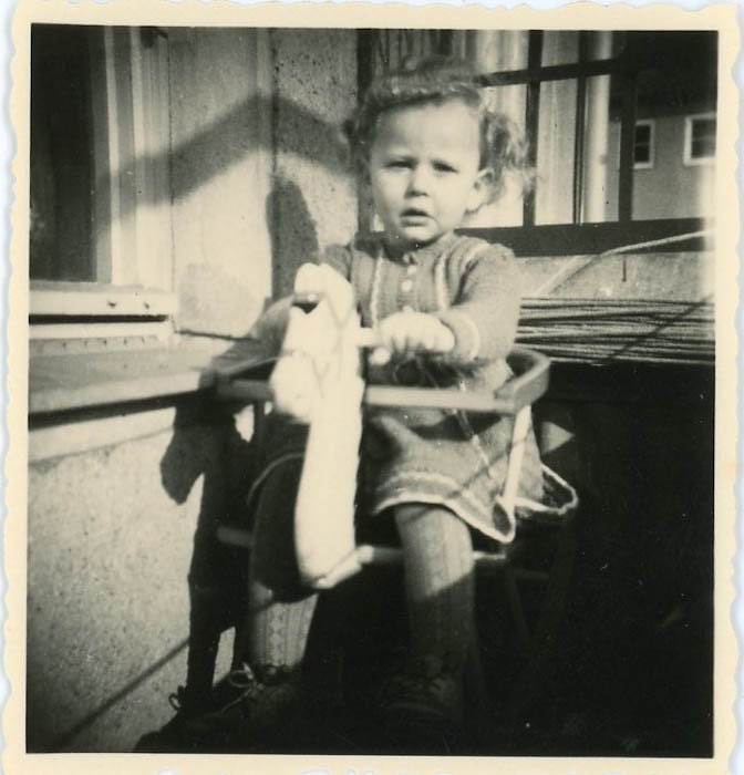Vintage Photo "Little Girl on Horse", Photography, Paper Ephemera, Snapshot, Old Photo, Collectibles - 0037