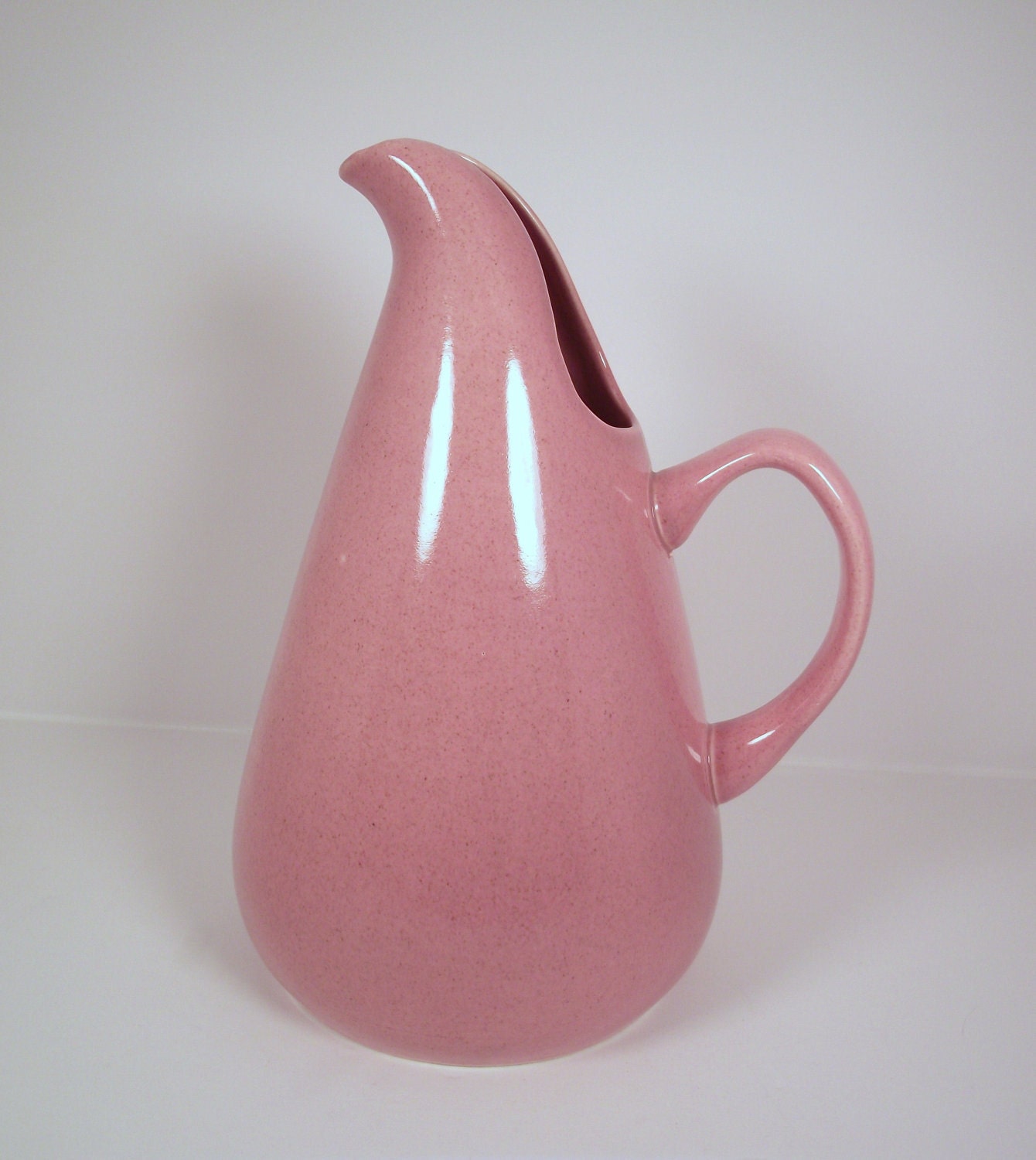Vintage Russel Wright Coral Water Pitcher by Steubenville Pottery Made in USA 1950s Tall Water Jug Valentine