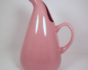Vintage Russel Wright Coral Water Pitcher by Steubenville Pottery Made in USA 1950s Tall Water Jug Valentine