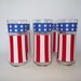 Vintage Patriotic Uncle Sam Hat Bicentennial Hiball Highball Drinking Glasses Set of 6 Day Red White & Blue