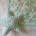 Chenille Starfish Pillow. Under the Sea. White and Sea Foam Green. Coastal Living by searchnrescue2