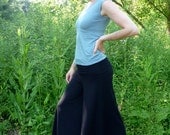 Organic Clothing - Super Wide Leg Pants - Organic Cotton - Shown in Black - Made to Order