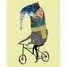 Elephant on Bike. Limited edition art print by Ashley Percival. Unique Wall Decor.