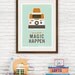 Inspirational poster art, hipster geekery print,  Polaroid camera poster, quote print, retro wall decor, Make Magic Happen  - A3
