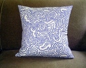 16 x 16 Indigo Blue White Clouds Pillow Cover Decorator Modern Contemporary Toss Throw Accent Pillow Cover