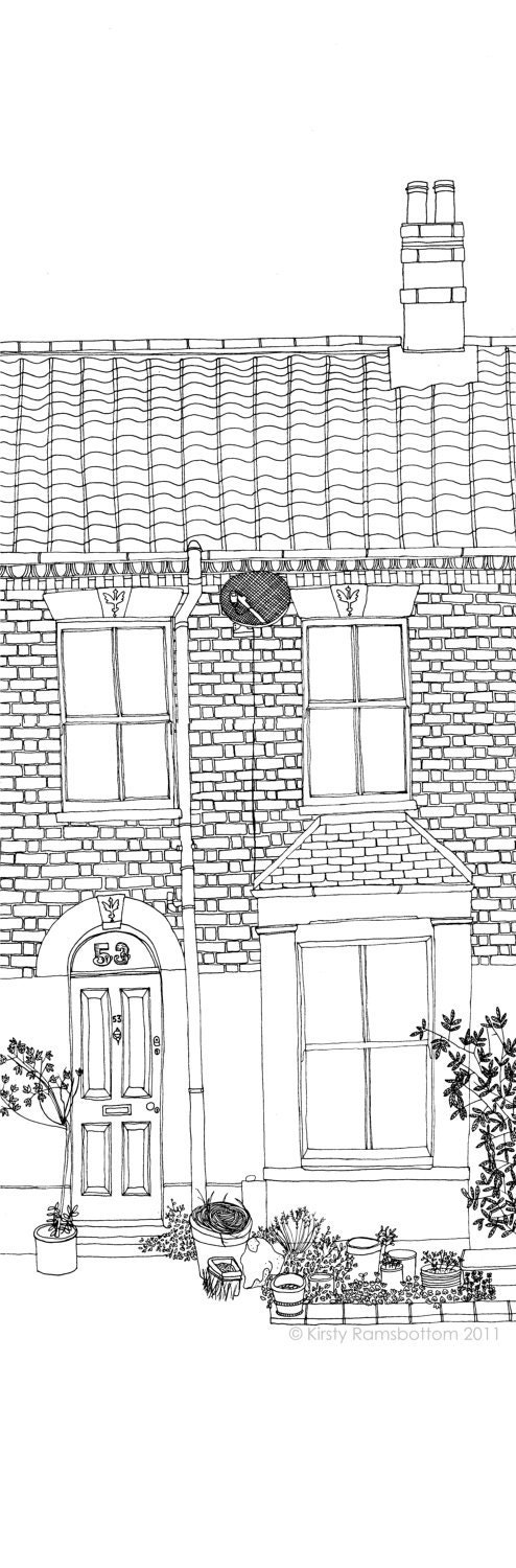 Original Bespoke/Custom House Portrait (Black and White)