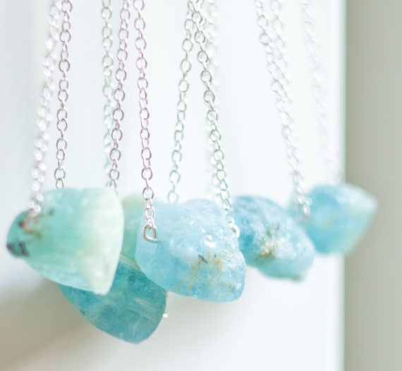 25% OFF - Aquamarine Nugget Necklace - last one