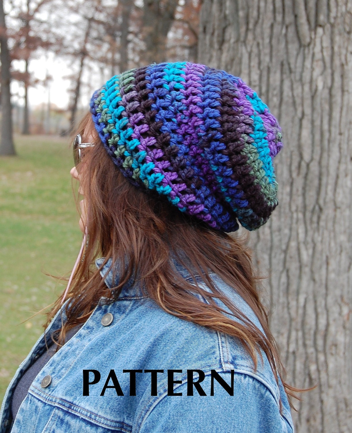 Super Easy Crochet Hat PATTERN, PDF Download Simple Crochet Slouchy Beanie Adult Hat Pattern