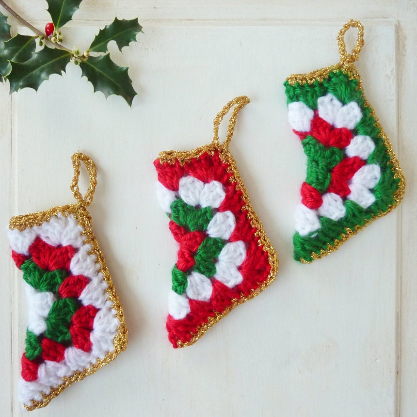 DIY holiday Holiday Stocking Crochet Pattern Christmas Ornament PDF ebook crochet EASY pattern