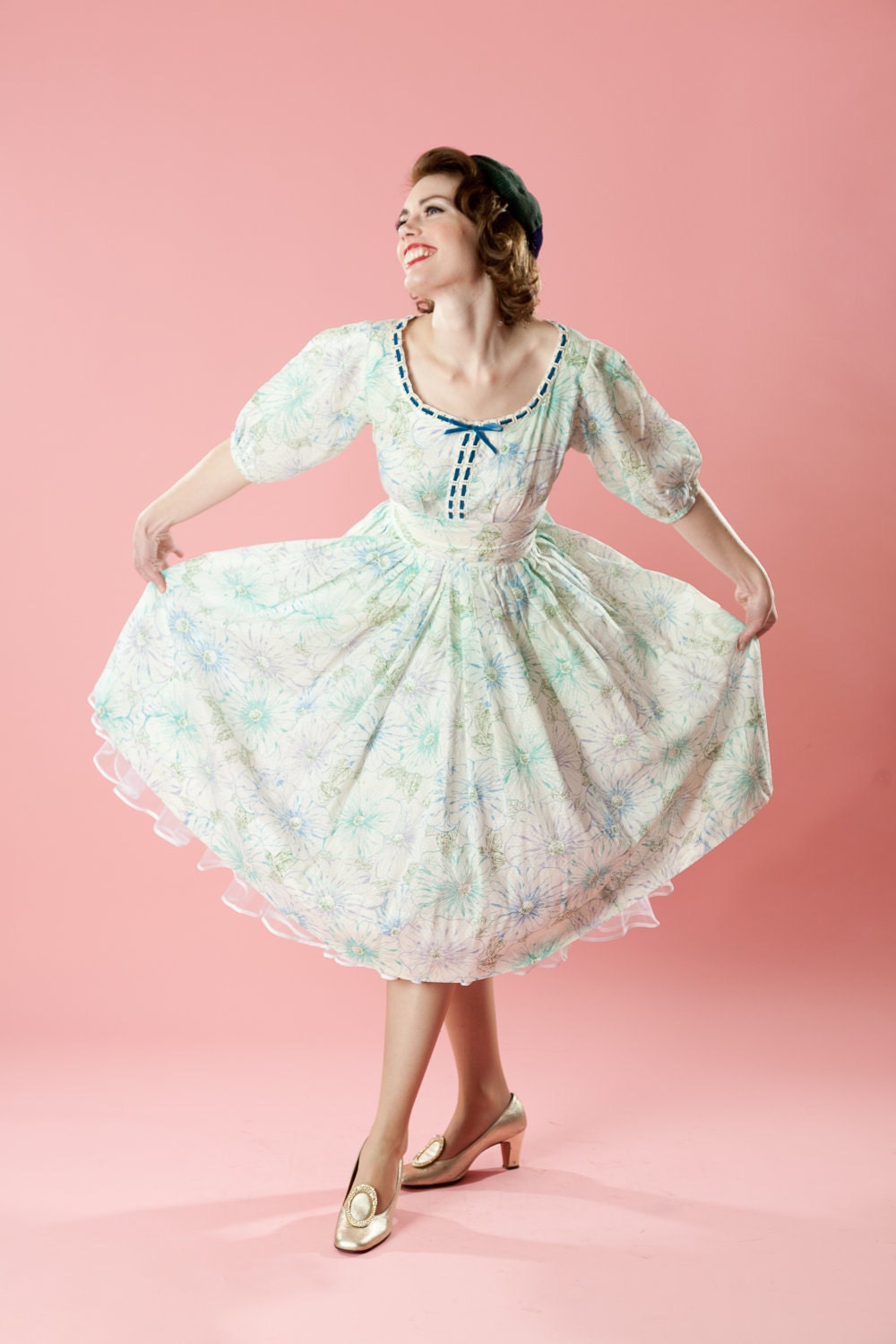 Vintage 1950s Wedding Dress Dotted Swiss Mad Men Bridal Fashions 1960s