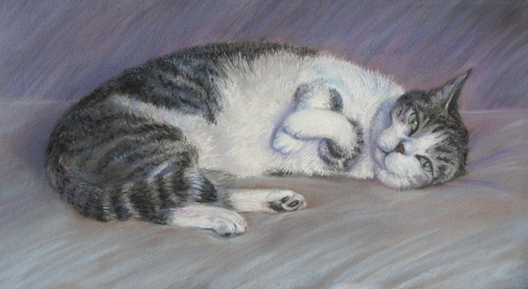 Cat Portrait Custom Pet Dog Portrait Original Painting Pastel Animal Painting 12"x16"