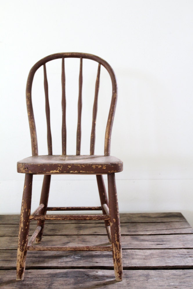 Antique Wood Spindle Chair // Painted Wood Chair by 86home ...