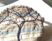 WINTER TREE, Small Purse, Silk Clutch, Beaded Handbag