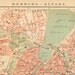 1895 Original Antique City Map of Altona and the German City State of Hamburg
