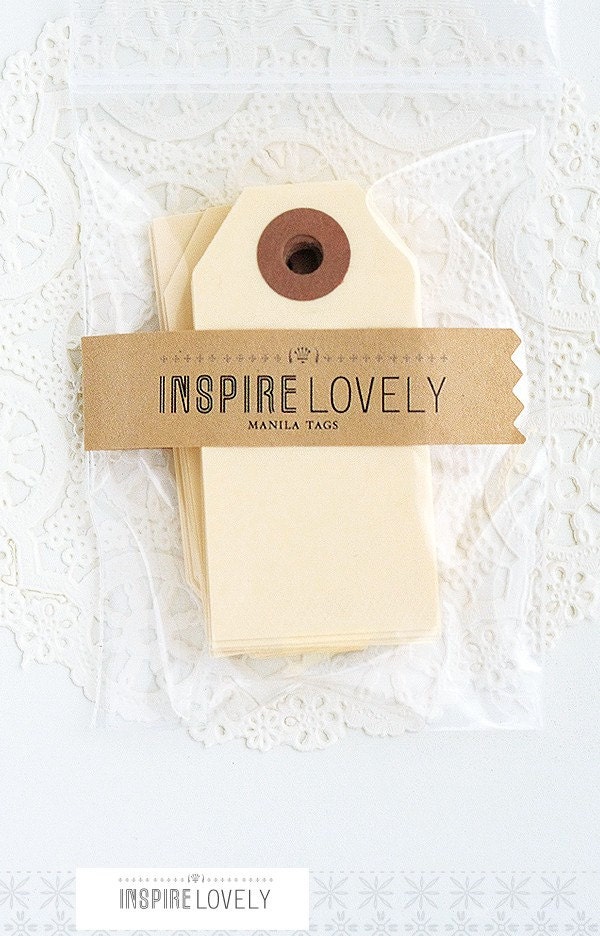 As seen in Country Living - 20 Mini Gift Tags -  Manila