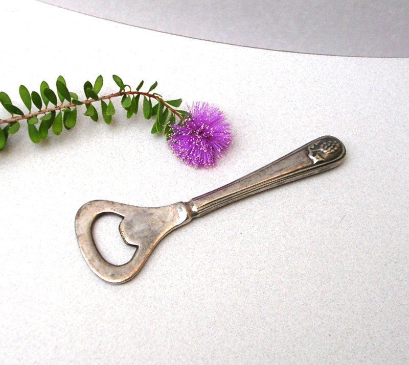 Vintage Bottle Opener, Silverplate.  Barware, Kitchen, Man Cave, Entertaining, Fine Dining.  Silver, Soda, Beer