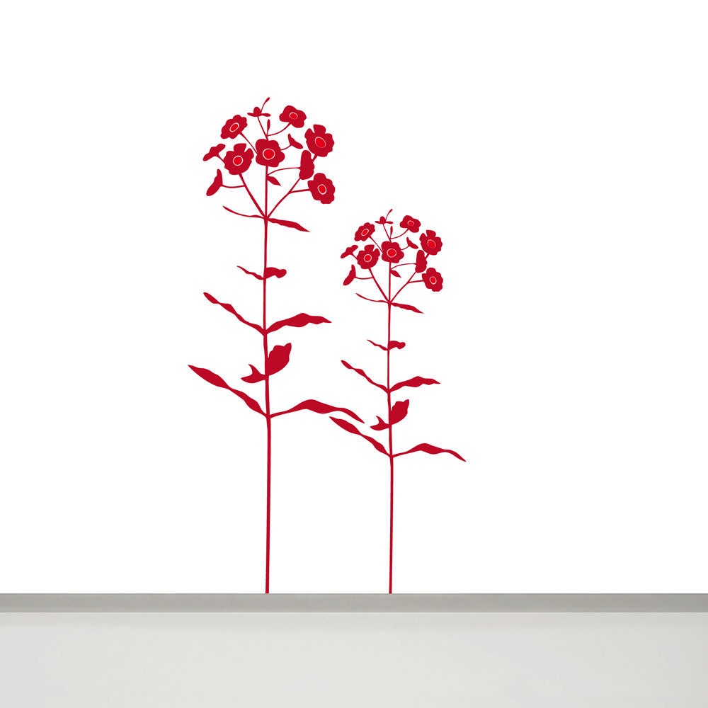 Large Flower Wall Decal Dascha, 2 Flowers in two colors, 44'' and 34,25'' - MUSTERLADEN