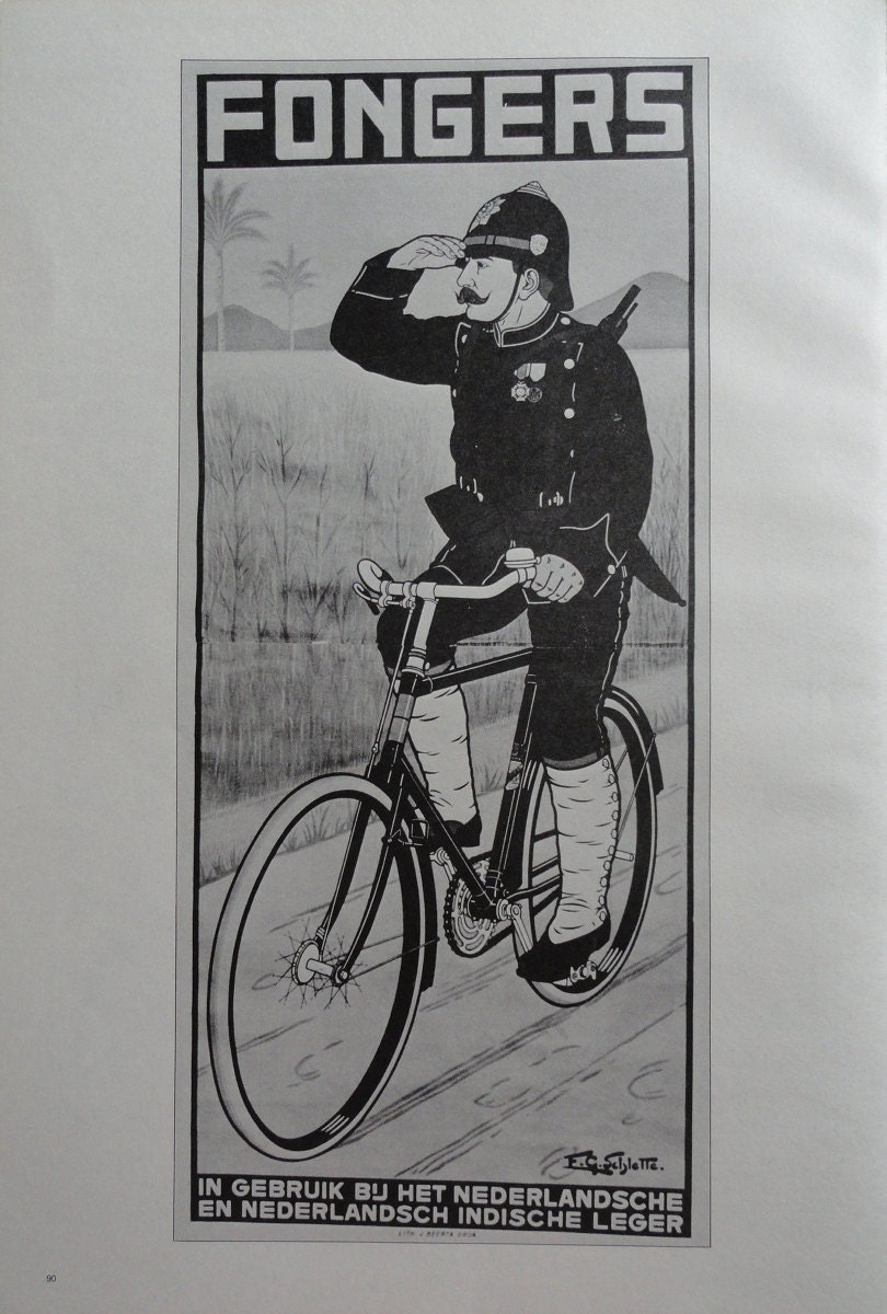 Vintage Bike Poster, Fongers Police Man Riding, Simplex Bicycles Men And Women Riding, Vintage Bicycle Poster Print, Jack Rennert, USA