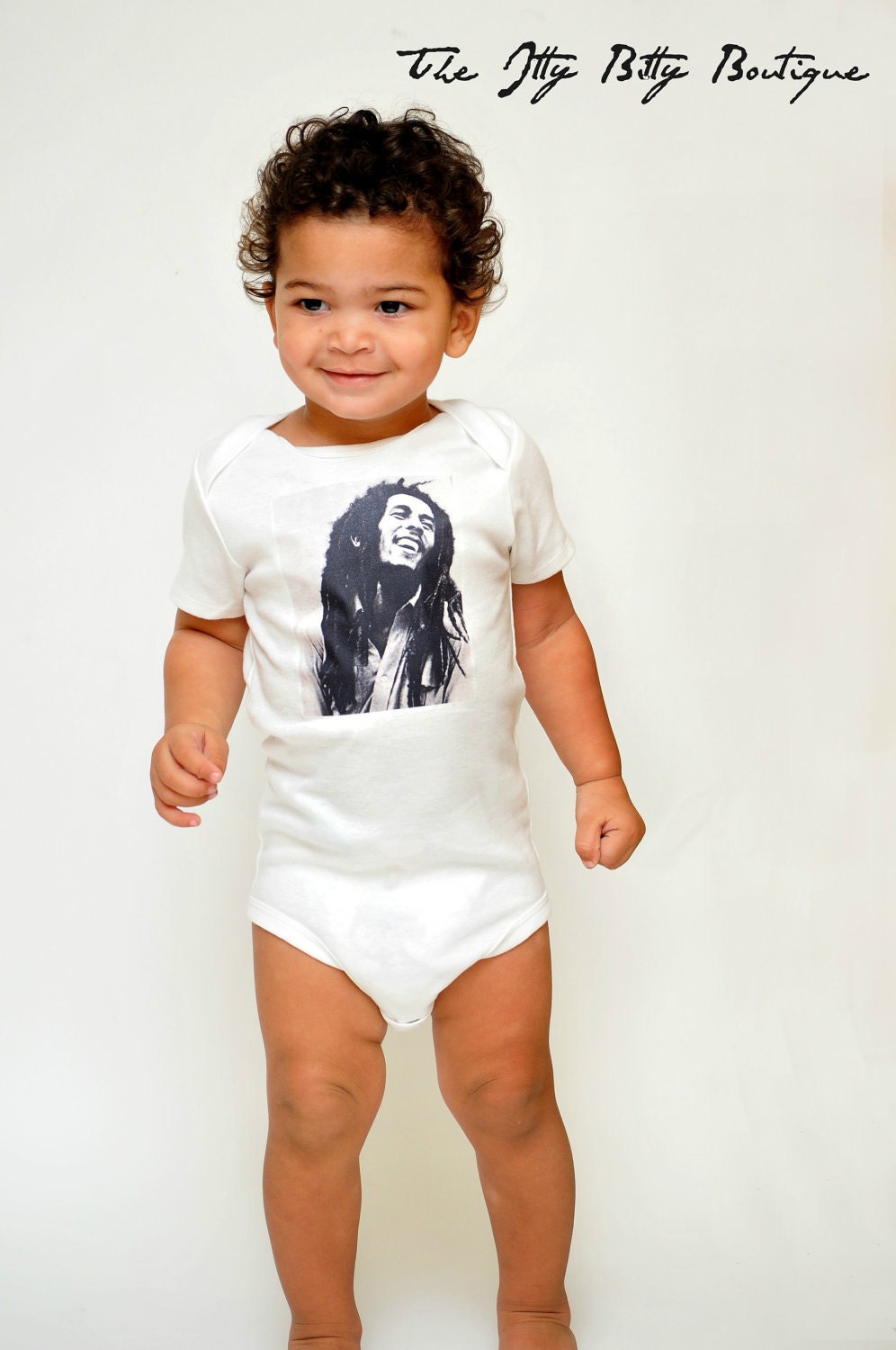 Bob Marley - Black & White Baby Onesie - Toddler Tee also available