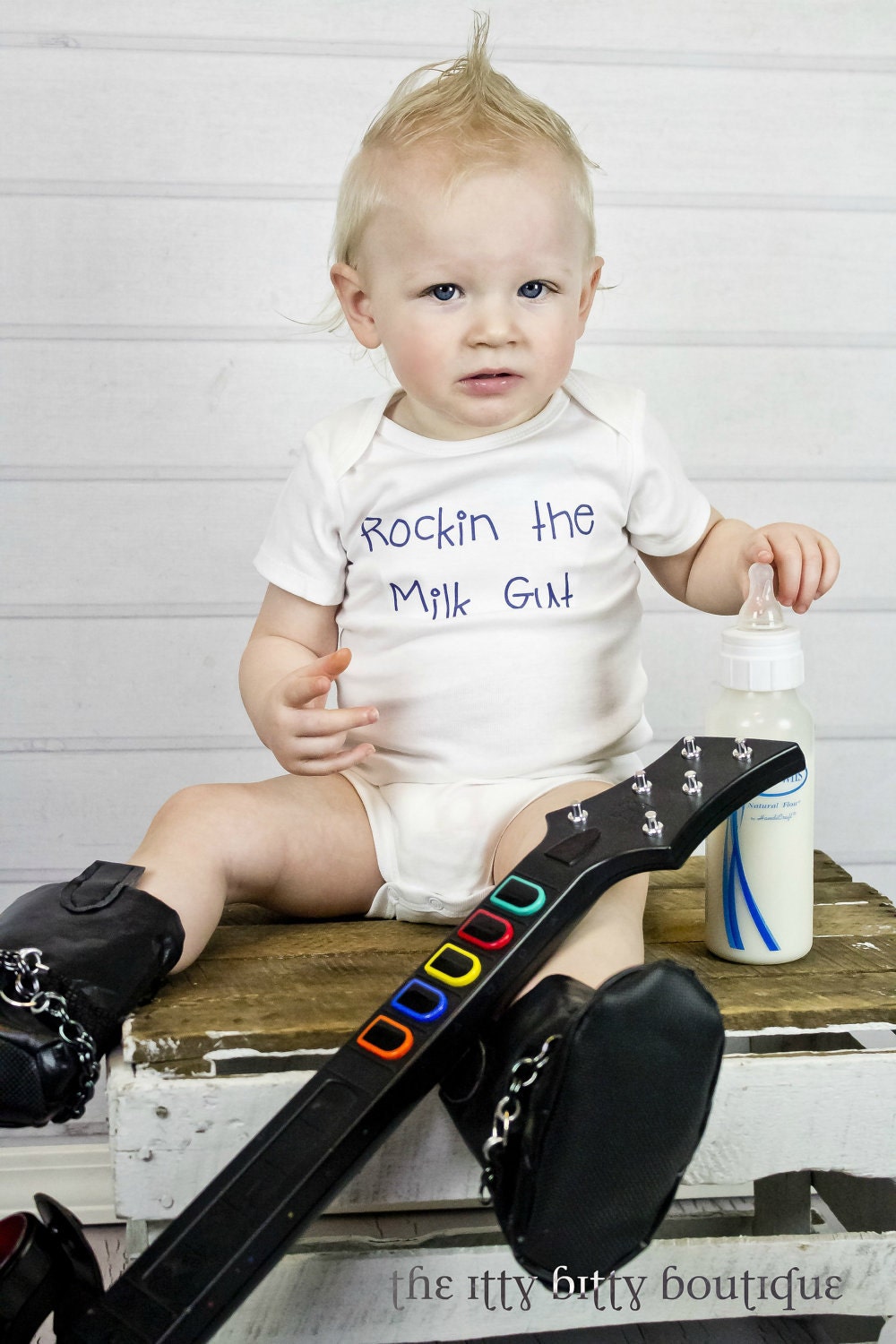 Rockin The Milk Gut - Funny Baby Onesie - Toddler Tee also available - Your Color Choice
