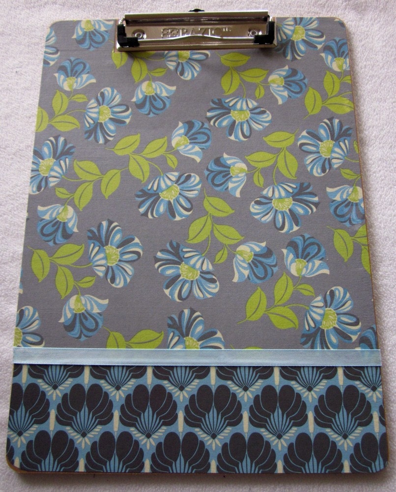 Amy Butler Floral Blue Clipboard