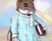 Art Doll, OOAK Original Mouse, Hand Painted Folk Art Figurine Sculpture, Marla by Max Bailey, Free Shipping Within The USA