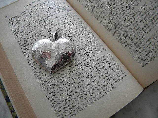 Sterling Etched Puffy Heart