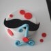 Fondant Mustache Cake Topper, Big Fancy Age, and Polka Dots perfect for a Smash Cake or Birthday Cake