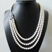 Bridal Pearl Necklace - Multistrand Pearl Necklace - Rhinestone Pendant - Bridesmaids Pearl Necklace - Sue
