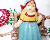 Vintage Chalkware - Little Dutch Girl - wall hanging