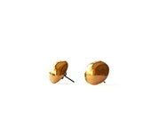 Golden posts - handmade ceramic earrings, stud earrings, with a glamorous shine - 18K gold luster Mother's day