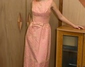 Vintage Pink Gown, S, bridesmaid, prom or formal, 60s
