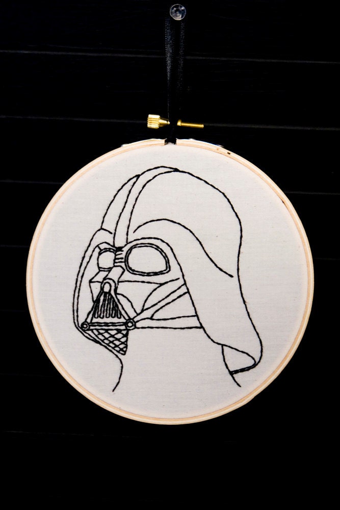 Darth Vader Star Wars Embroidered Wall Art.