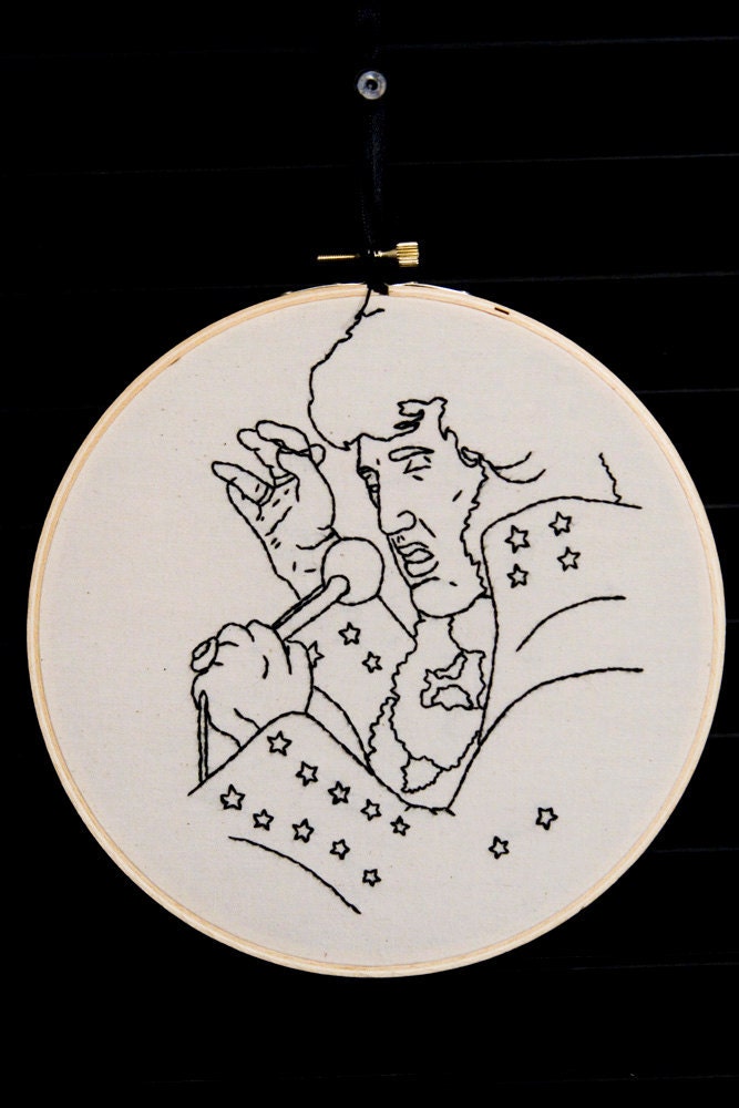 Elvis Presley Embroidered Wall Art.