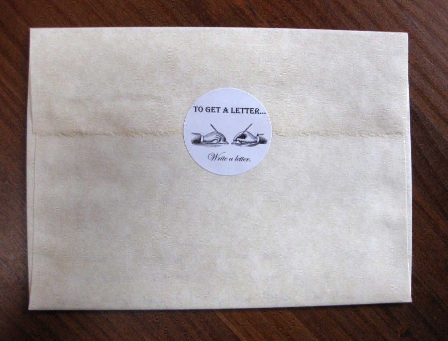 To Get a Letter, Write a Letter stickers, set of 8 - round