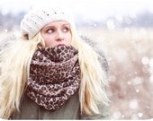 Chunky Infinity Scarf - LEOPARD Sweater Knit.  Eternity Scarf, Infinity Scarf, Loop Scarf, Winter Scarf, Tube Scarf, Hipster