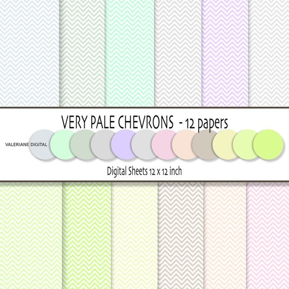 Very pale pastel chevrons Digital scrapbook printable paper pack or Website Background- INSTANT DOWNLOAD Pack 143