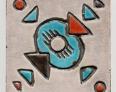 native american tile - coaster -trivet - plate - decorative wall art- native american 'zuni tile 2'