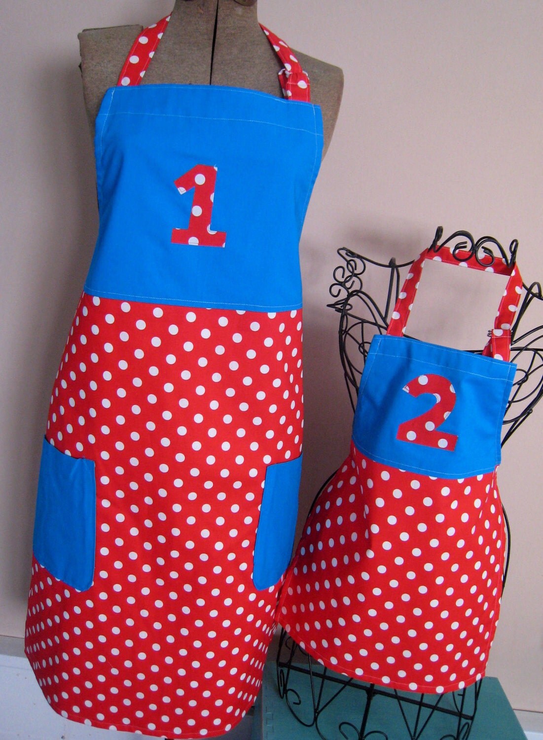Thing 1 & Thing 2 Themed Matching Aprons