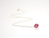 Red Freshwater Pearl Necklace - June birthstone - Red Pearl Necklace - cranberry burgundy wine red - Israel