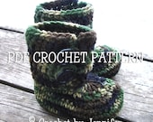 Crochet Pattern for Button Loop Booties - Baby Booties Slippers in 3 sizes - Welcome to sell finished items