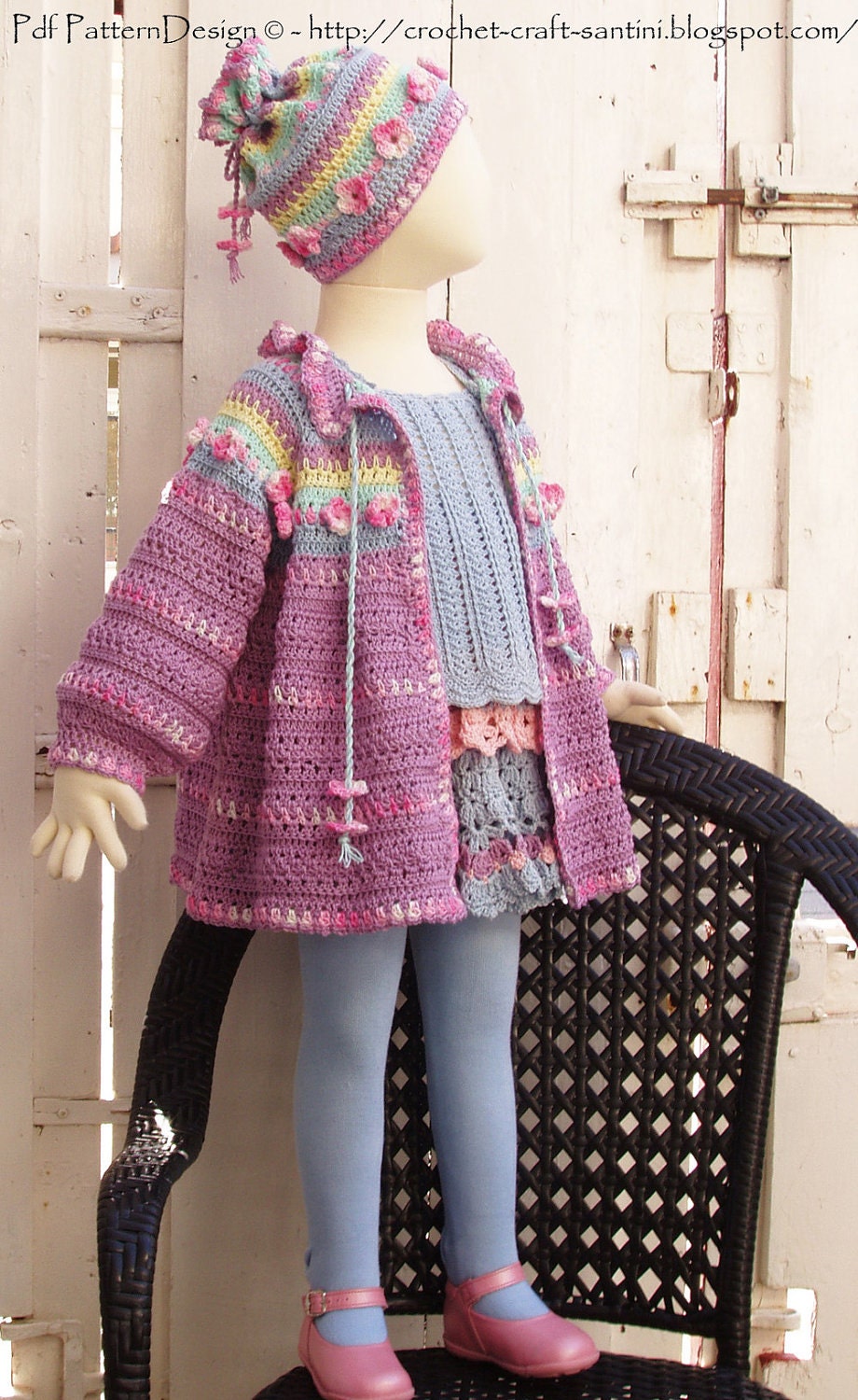 Romantic Summer Cardigan - Crochet Pattern with Flowers - Instant Download