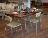 Extension Table - Dining In Style With This Beautiful, Industrial Salvaged Maple On Hairpin Legs