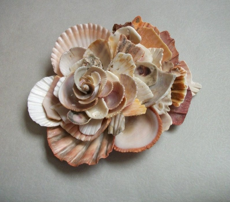 Items similar to Seashell Art, Shell Flower Wall Sculpture on Etsy