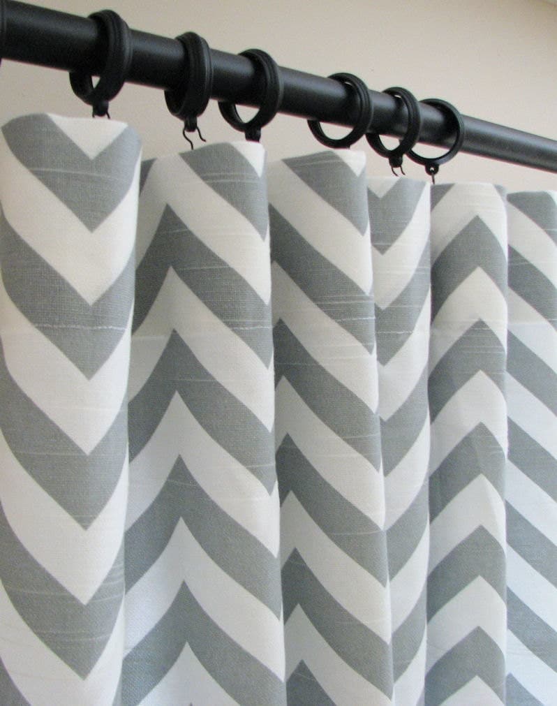 Extra Long Clear Shower Curtain Gray and White Chevron Wallp