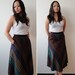 S A L E - Vintage 70s Chevron Multicolor Wool Teal Length Skirt - XS