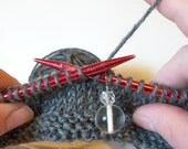 Clear Glass Row Knitting Stitch Marker Or Pendant Snowman Shape OOAK Ready To Ship