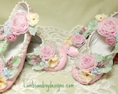 Bride's Princess Ballerina Roses Marie Antoinette Ribbonwork  Work Flower Girl Wedding RESERVED